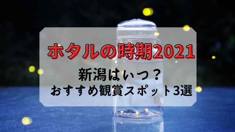 ホタルの時期2021新潟はいつ？